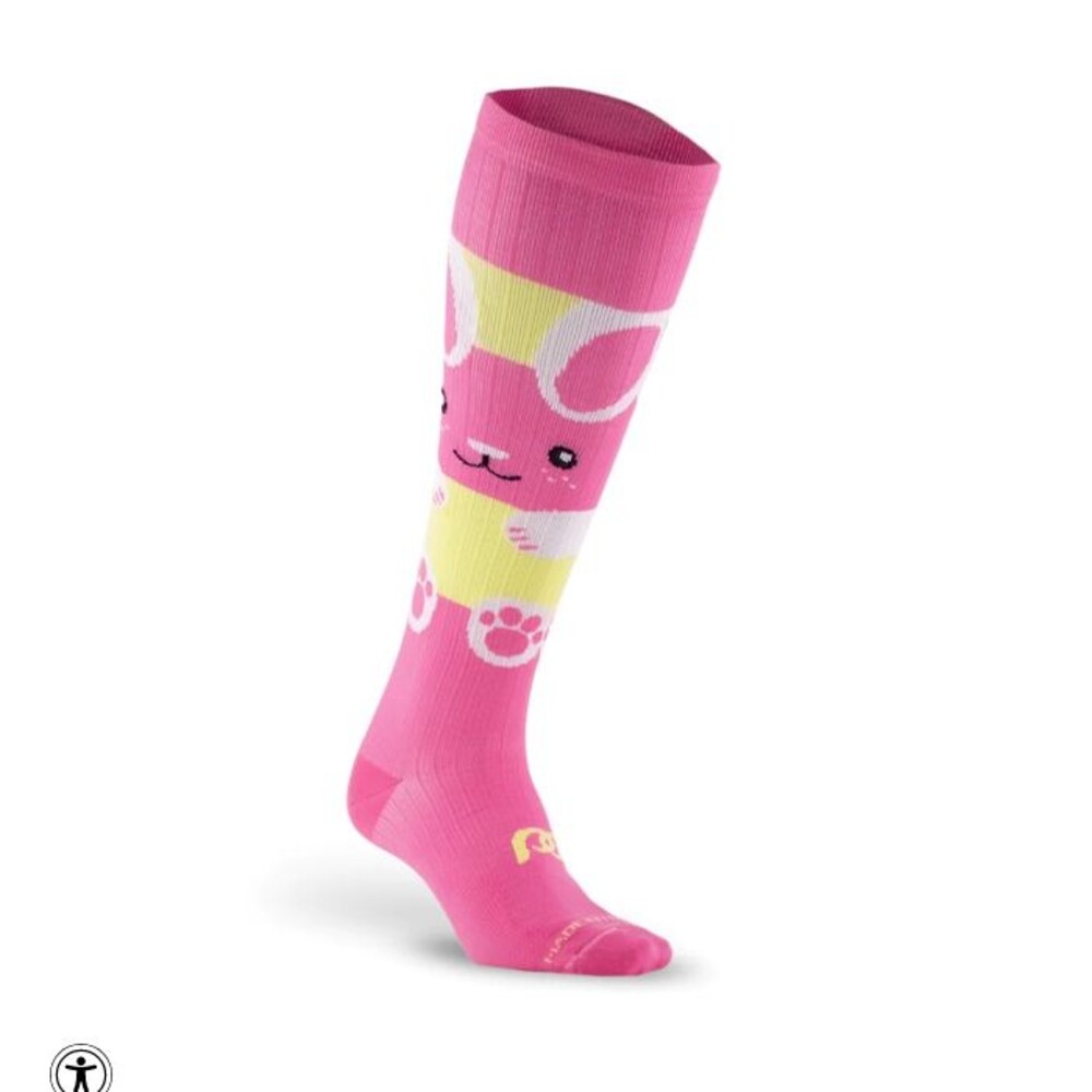 Womens Pro Compression Knee High OTC Pink Easter Bunny Socks sz L/XL